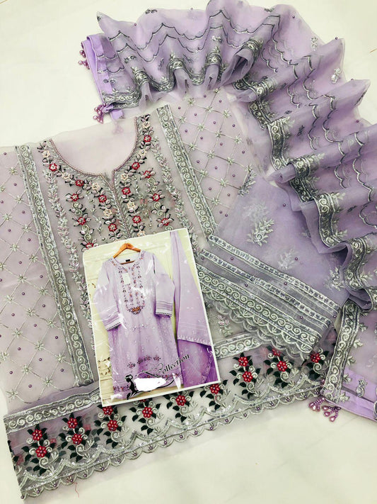 AGHA NOOR LILAC - SR FABRICS