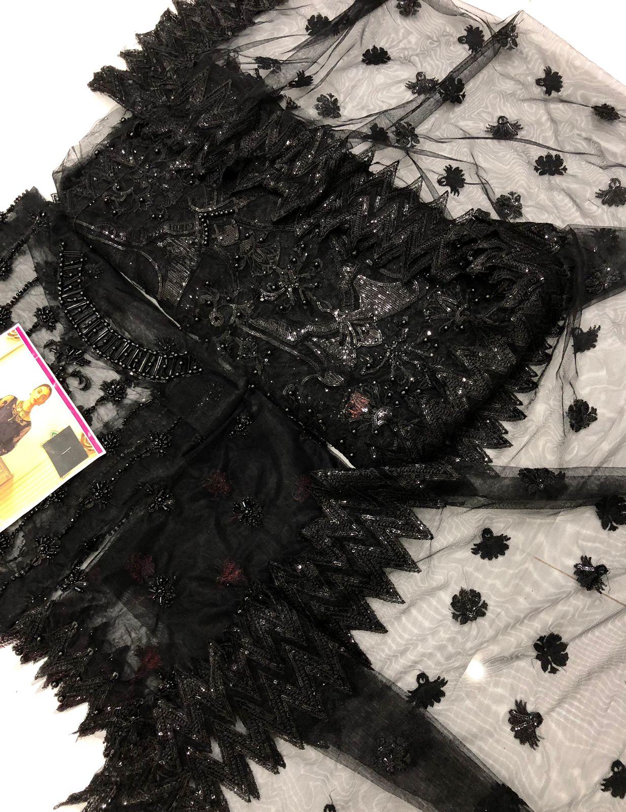 AKBER BLACK NET MAKSI - SR FABRICS