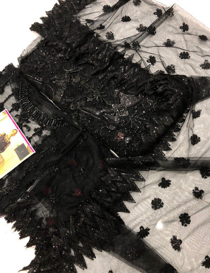 AKBER BLACK NET MAKSI - SR FABRICS