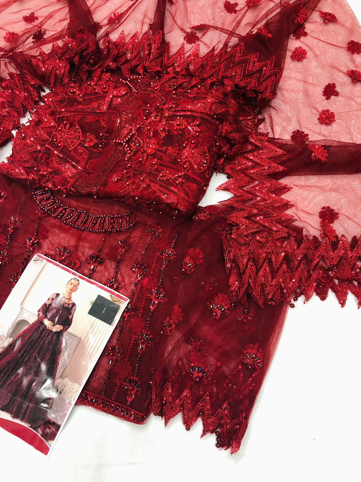 AKBER RED WINE NET MAKSI - SR FABRICS