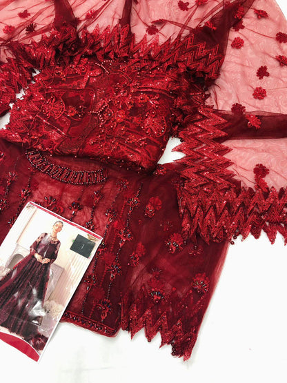 AKBER RED WINE NET MAKSI - SR FABRICS