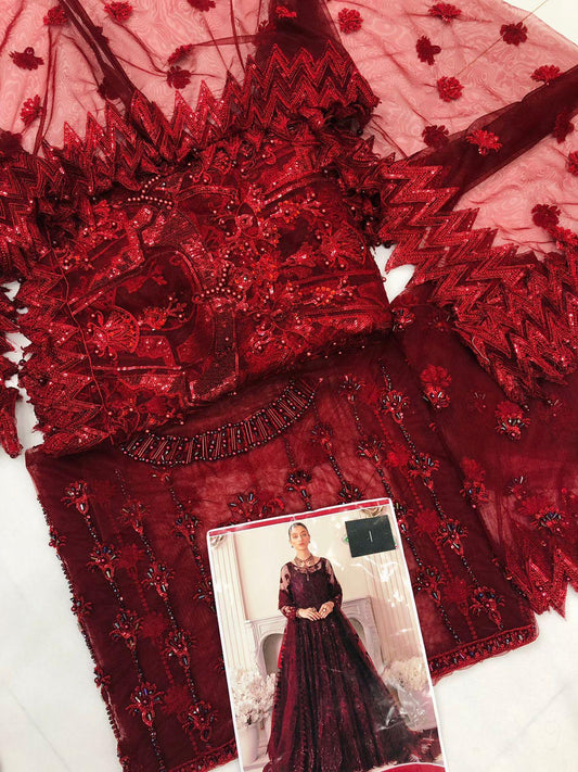 AKBER RED WINE NET MAKSI - SR FABRICS