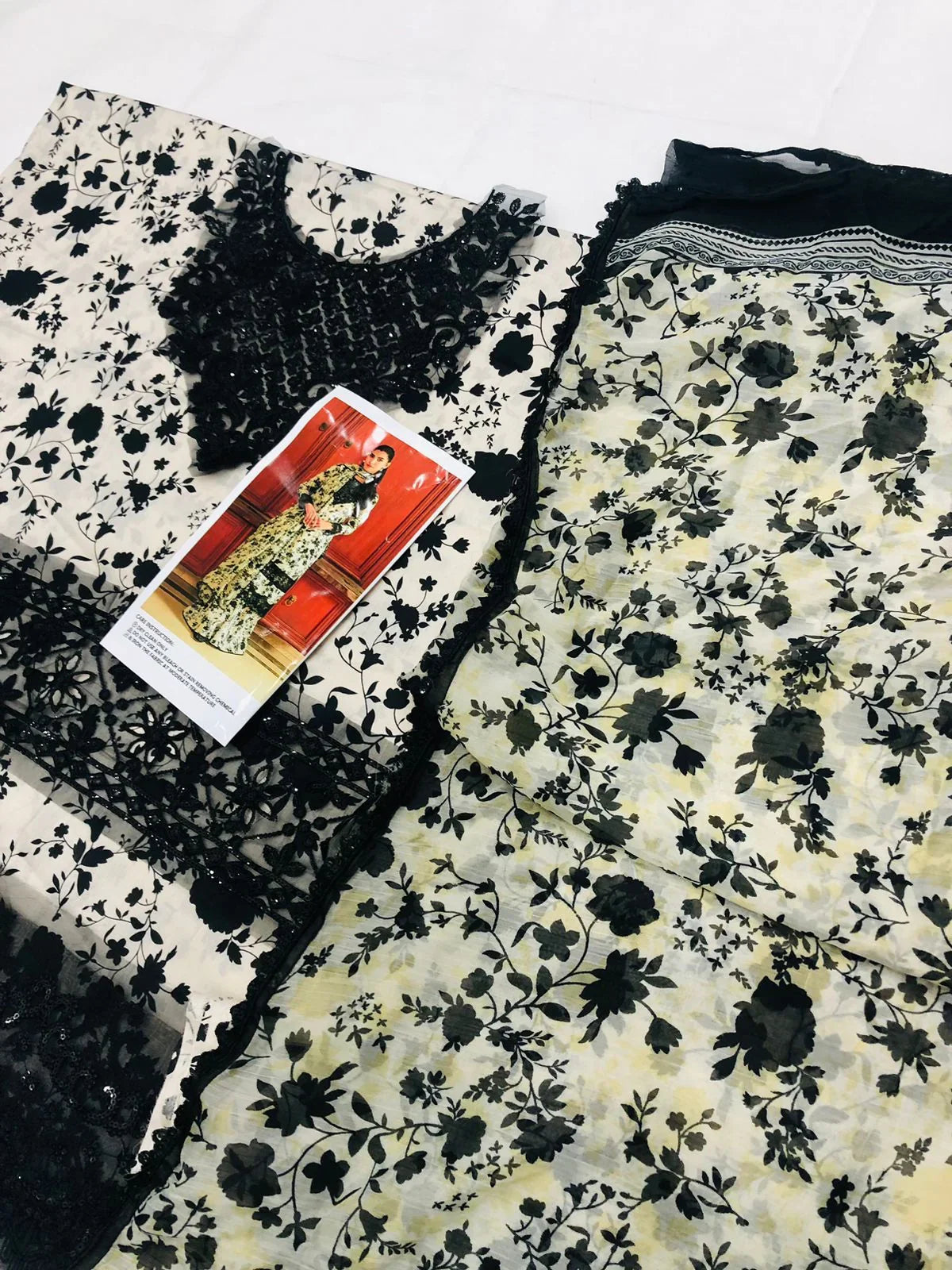 ANEELA SKIN BLACK LAWN - SR FABRICS