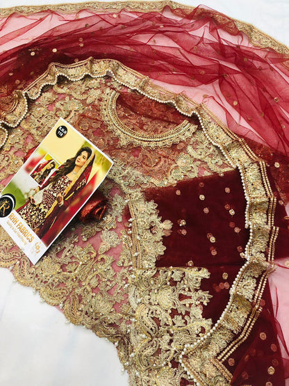 ARIF RIAZ MAHROON SHALWAR KAMEEZ - SR FABRICS