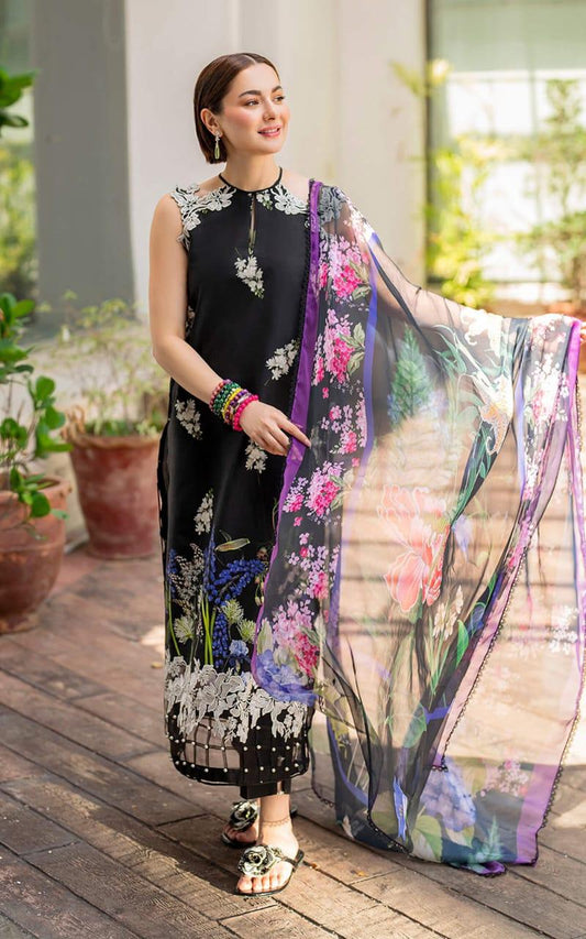 ASIFA AND NABEEL BLACK DIGITAL LAWN - SR FABRICS