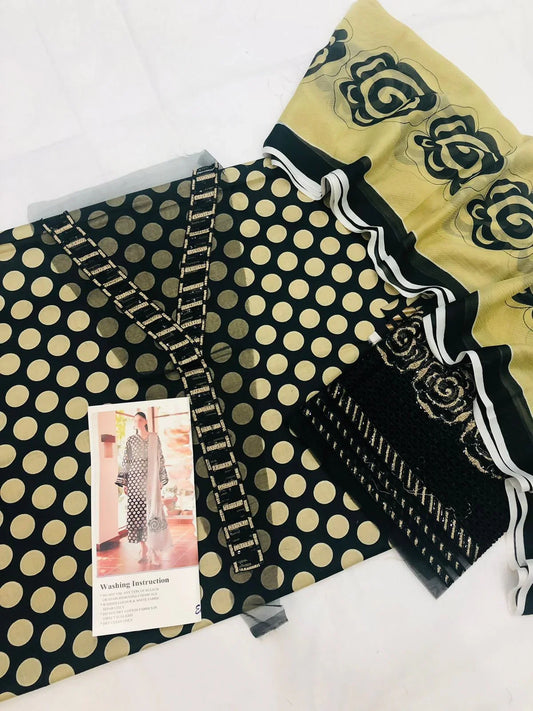 BAROQUE BLACK SKIN DIGITAL LAWN - SR FABRICS