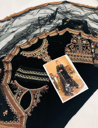 BAROQUE BLACK VELVET - SR FABRICS