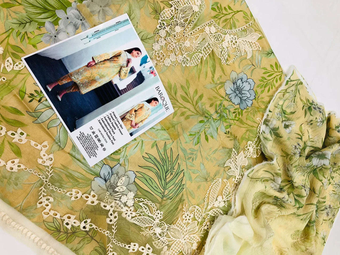 BAROQUE EMBROIDERED LAWN - SR FABRICS