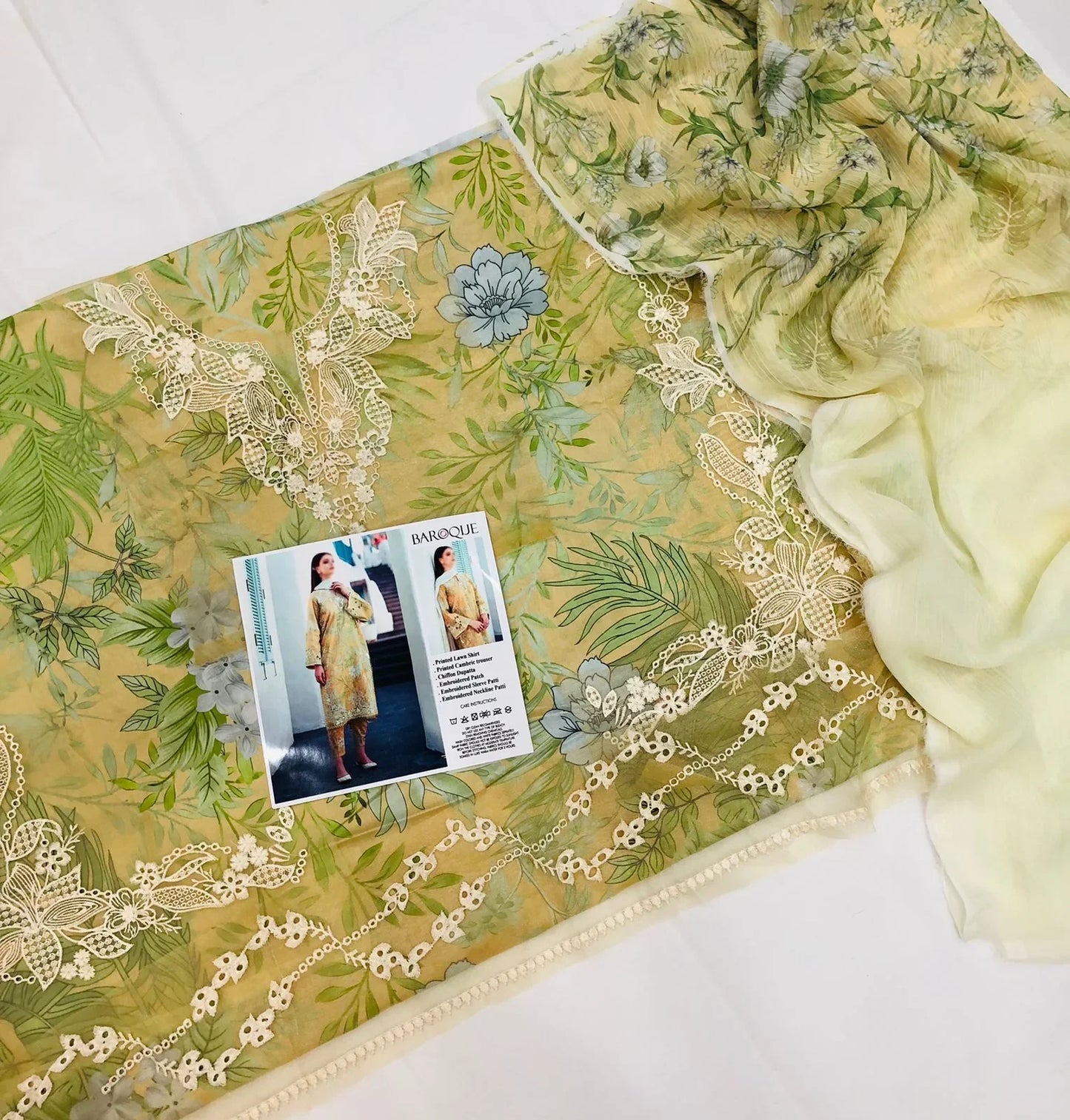 BAROQUE EMBROIDERED LAWN - SR FABRICS