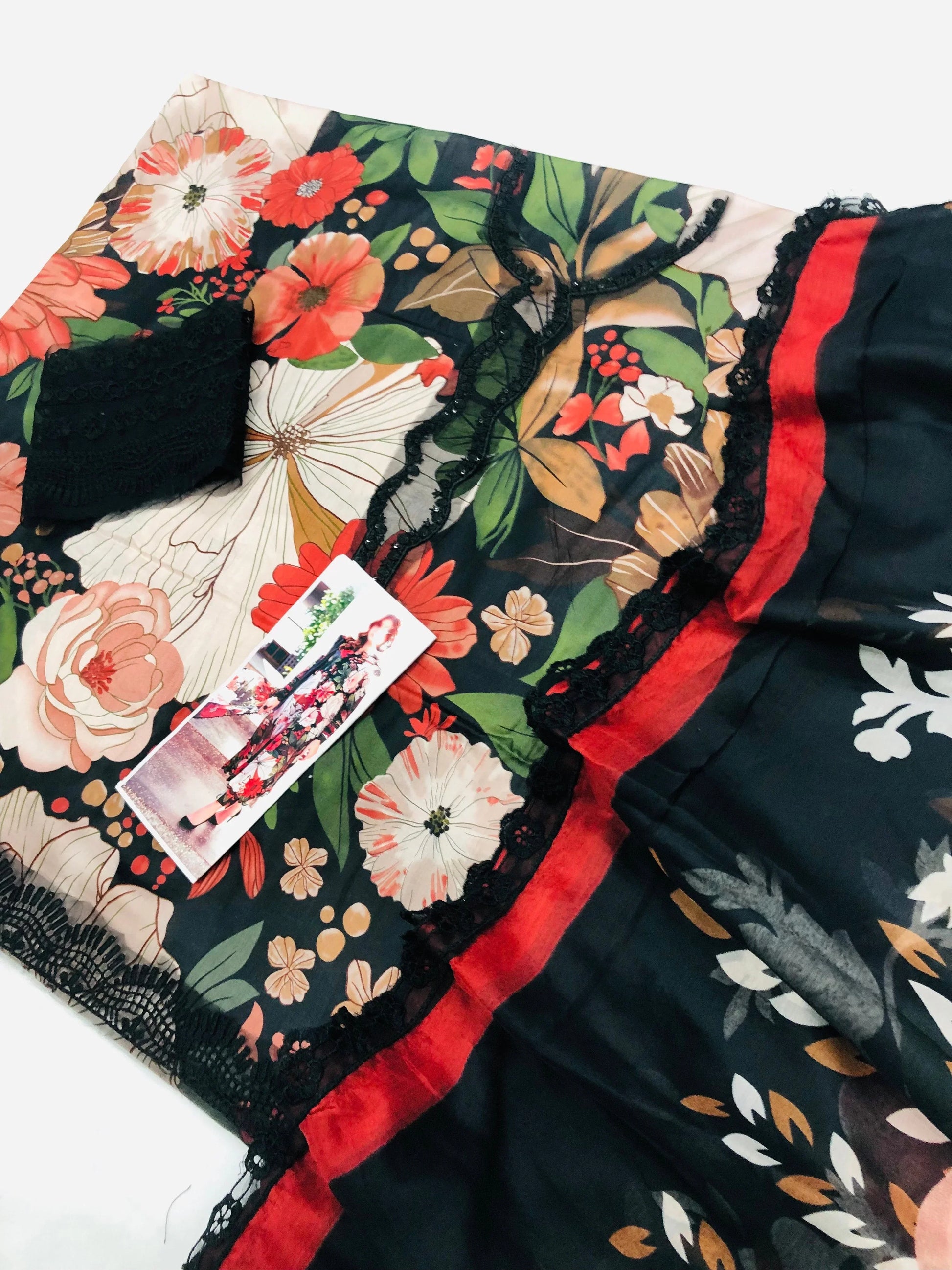 BAROQUE ORANGE MULTI LAWN - SR FABRICS