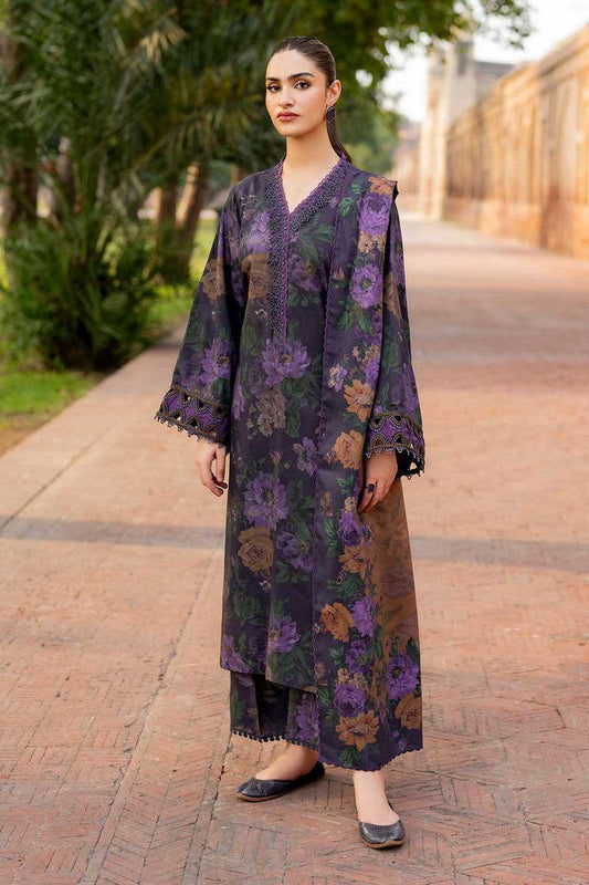 BAROQUE PURPLISH BLUE LAWN - SR FABRICS