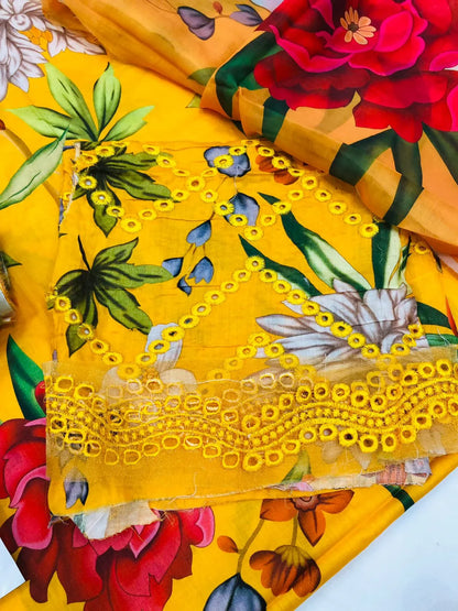 BAROQUE YELLOW LAWN - SR FABRICS
