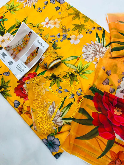 BAROQUE YELLOW LAWN - SR FABRICS
