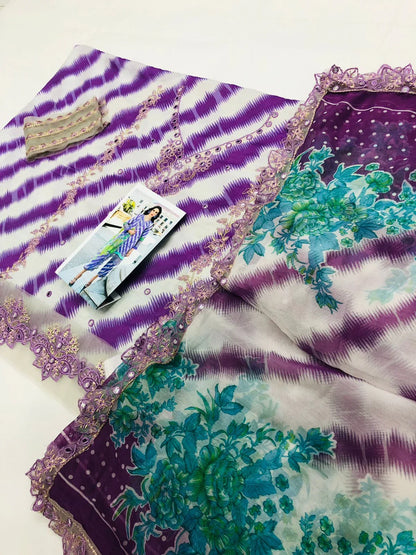 CHARIZMA ZEBRA PURPLE LAWN - SR FABRICS