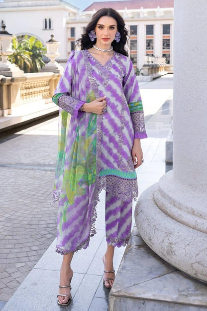 CHARIZMA ZEBRA PURPLE LAWN - SR FABRICS