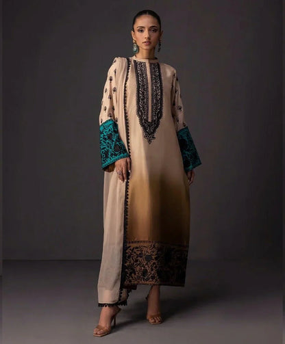 CHINA SILK MUSTARD DRESS - SR FABRICS