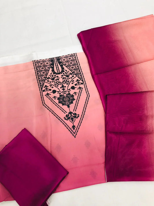 CHINA SILK PINK DRESS - SR FABRICS