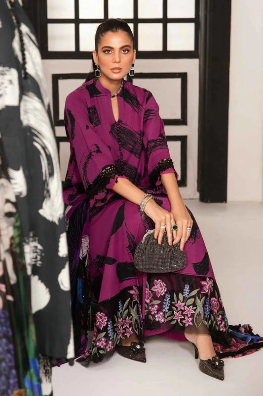 DIGITAL PURPLE LAWN - SR FABRICS