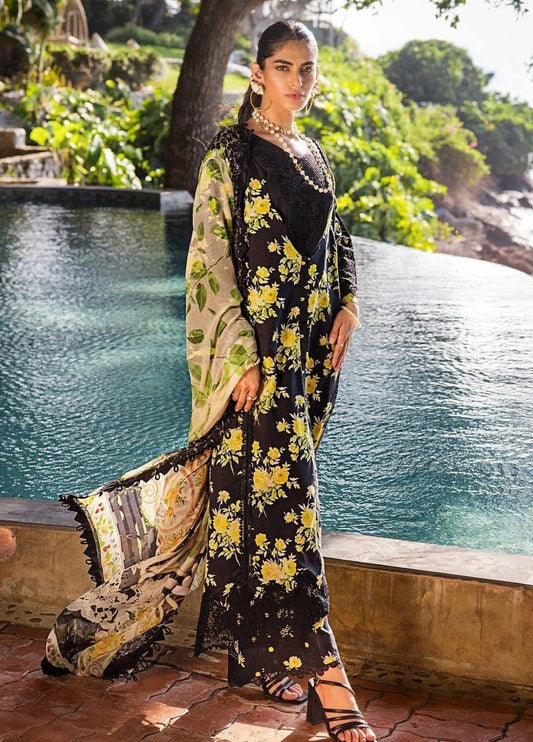 ELAF BLACK DIGITAL LAWN - SR FABRICS