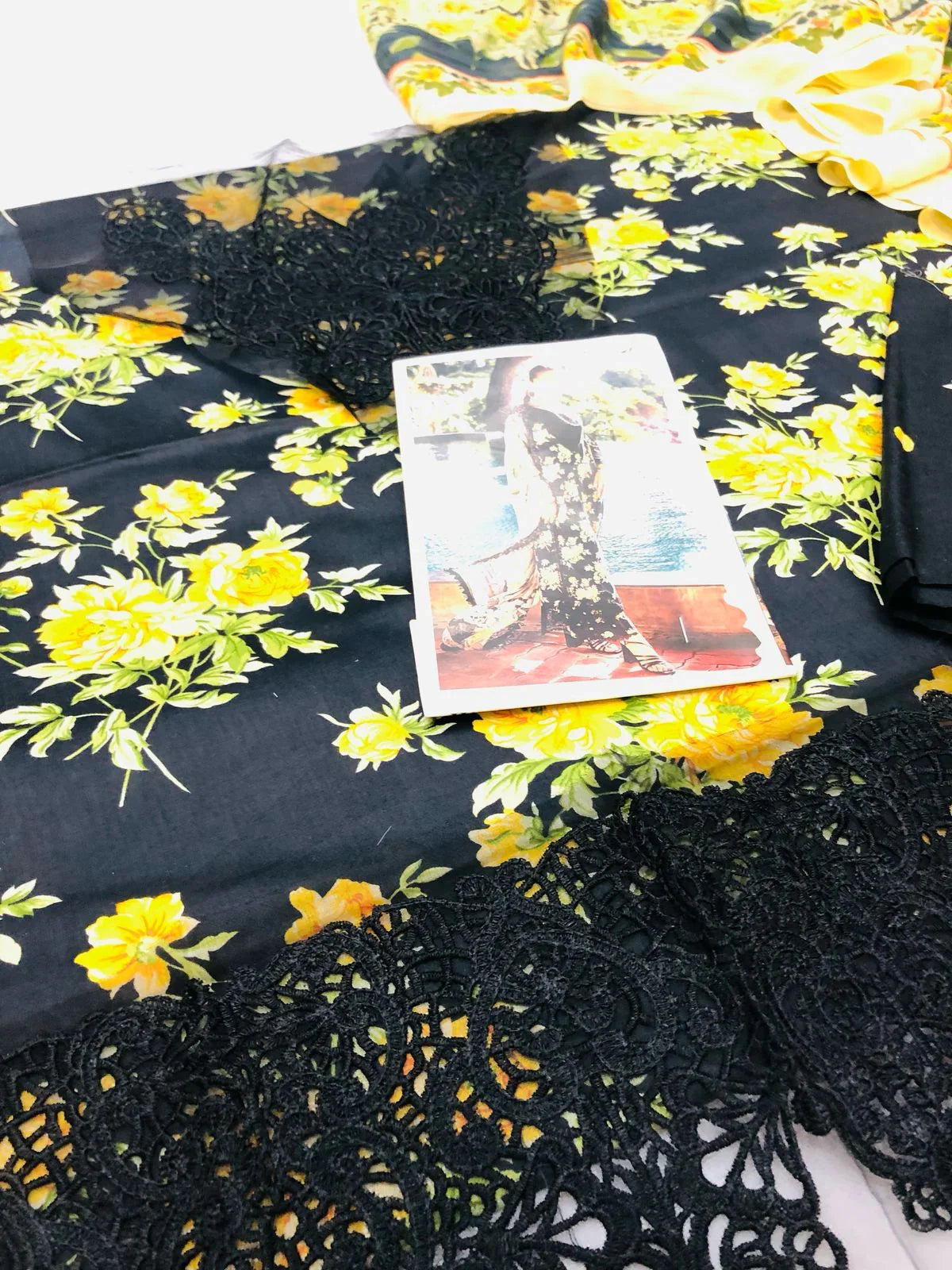 ELAF BLACK DIGITAL LAWN - SR FABRICS