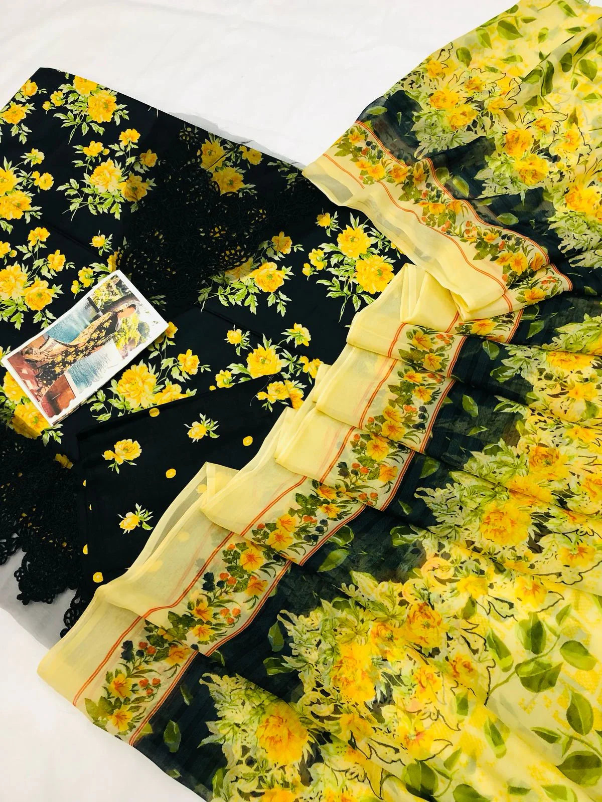 ELAF BLACK DIGITAL LAWN - SR FABRICS