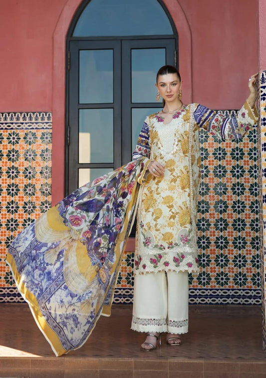 ELAF GOLD DIGITAL LAWN - SR FABRICS