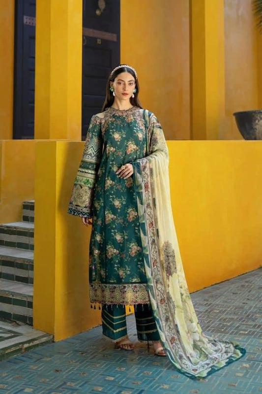 ELAF SEA GREEN DIGITAL LAWN - SR FABRICS