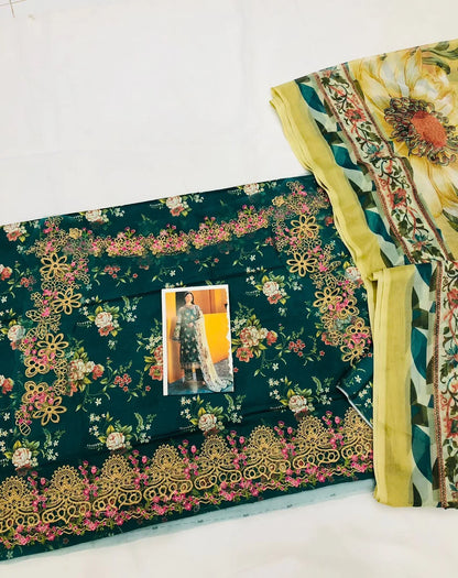 ELAF SEA GREEN DIGITAL LAWN - SR FABRICS
