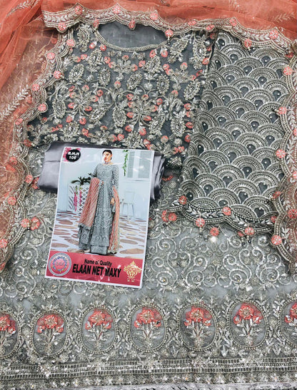 ELAN GREY PEACH NET MAKSI - SR FABRICS