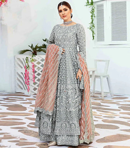 ELAN GREY PEACH NET MAKSI - SR FABRICS