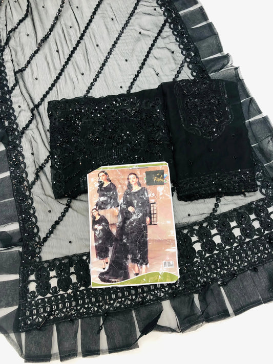 EMAAN BLACK CHIFFON - SR FABRICS