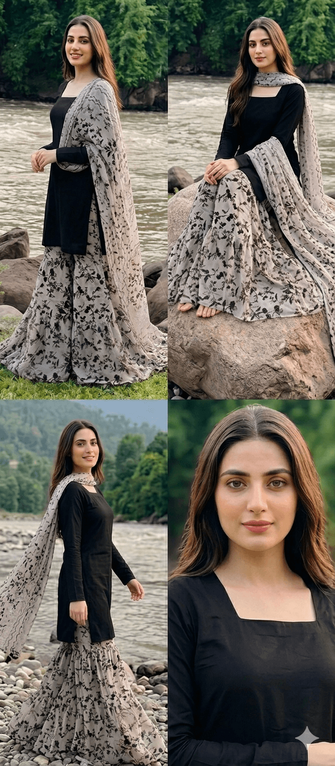 SWISS LAWN DRESS WITH GARARA 3PC (UNSTITCHED)