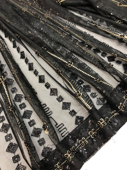 HASEEN BLACK SAREE THREE - SR FABRICS