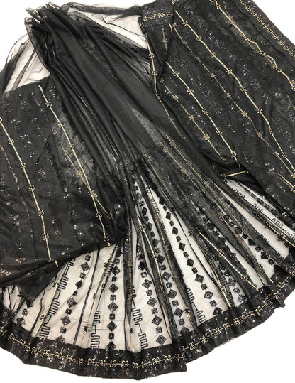 HASEEN BLACK SAREE THREE - SR FABRICS