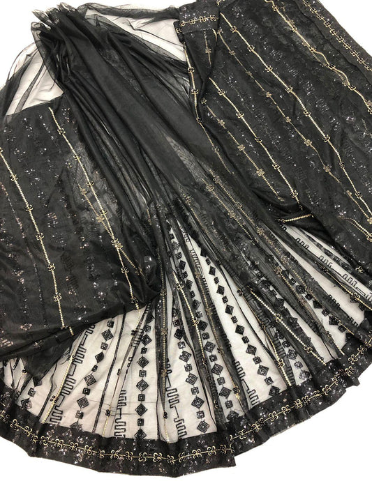 HASEEN BLACK SAREE THREE - SR FABRICS