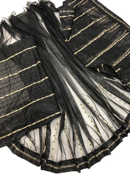 HASEEN BLACK SAREE TWO - SR FABRICS