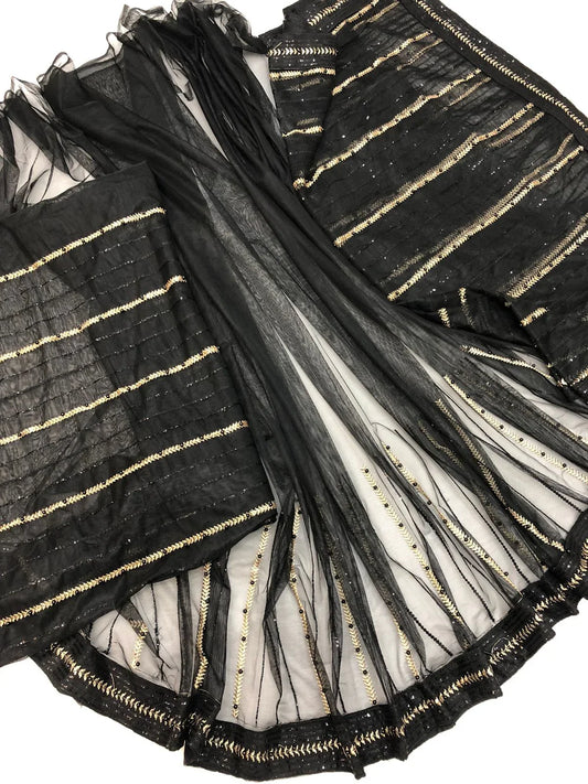 HASEEN BLACK SAREE TWO - SR FABRICS