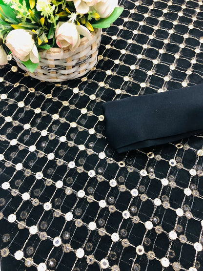 HIBA BUKHARI BLACK SHAFOON SUIT - SR FABRICS