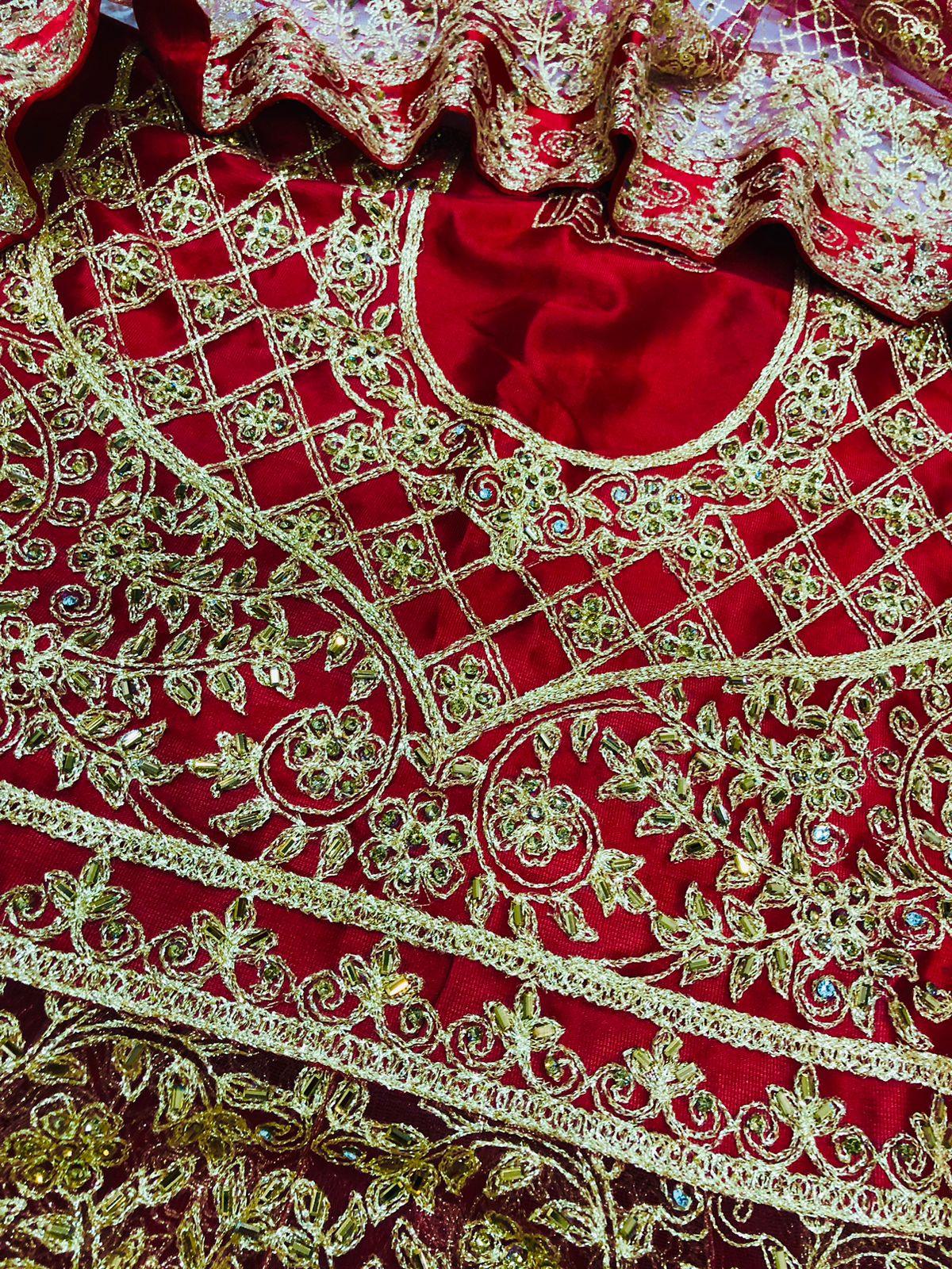 IB 003 RED LEHENGA - SR FABRICS