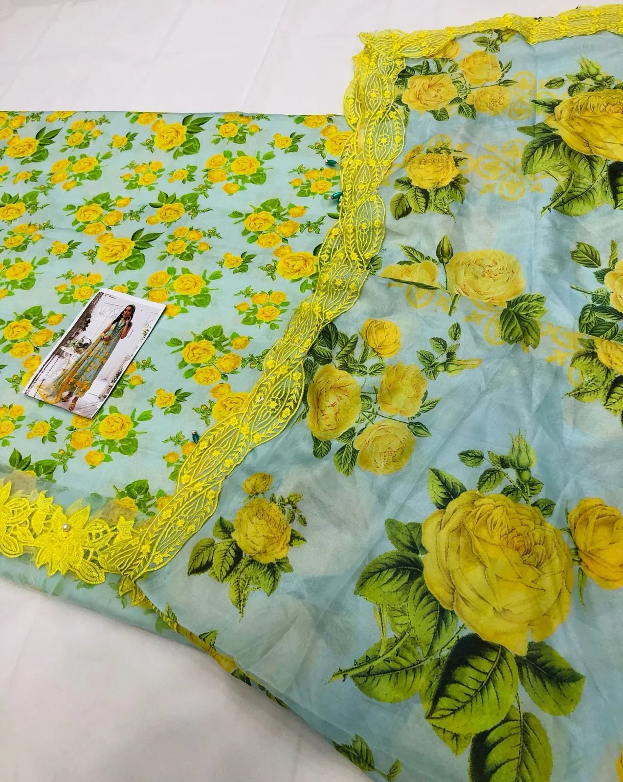 ITTEHAD YELLOW FLOWERS LAWN - SR FABRICS