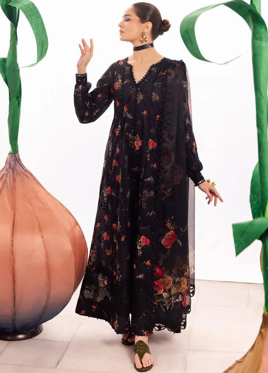 IZNIK BLACK BOMB LAWN - SR FABRICS
