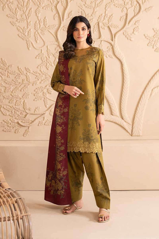 IZNIK DHANI MAHROON DIGITAL LAWN - SR FABRICS