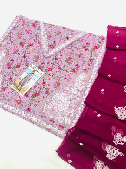 IZNIK LILAC LUXURY LAWN - SR FABRICS