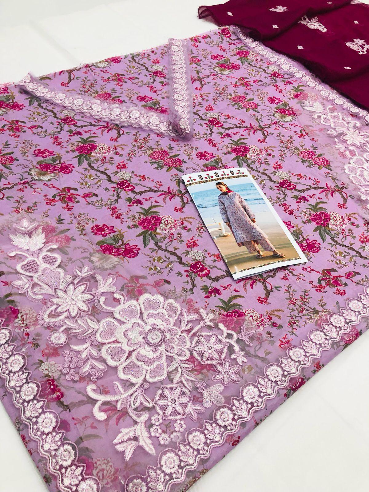 IZNIK LILAC LUXURY LAWN - SR FABRICS