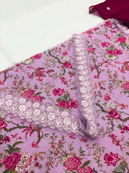IZNIK LILAC LUXURY LAWN - SR FABRICS