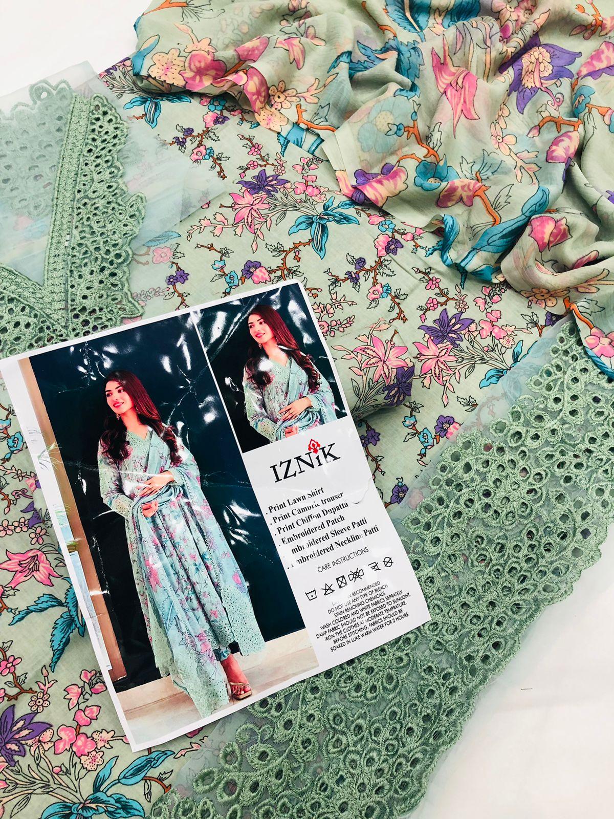 IZNIK MULTI PRINTED LAWN - SR FABRICS