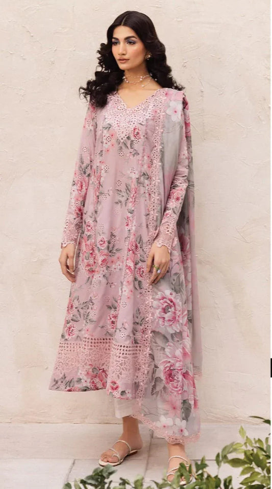 IZNIK PINK PRINTED LAWN - SR FABRICS