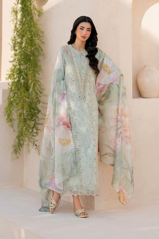 IZNIK PISTACHU CHICKEN KARI LAWN - SR FABRICS