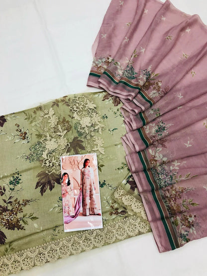IZNIK SKIN WITH PINK DUPATTA LAWN - SR FABRICS