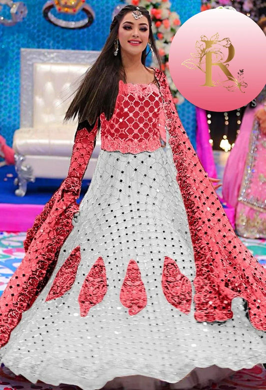 K WHITE PINK NET MAKSI - SR FABRICS